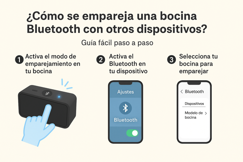 Cómo se empareja una bocina Bluetooth con otros dispositivos